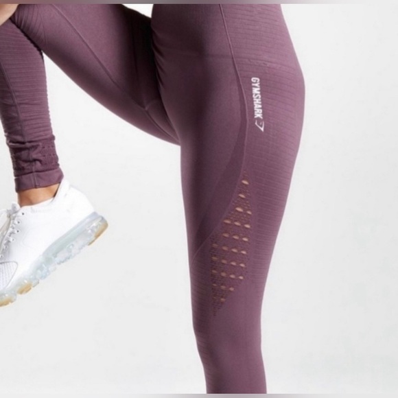 Gymshark Purple Seamless Energy Leggings High Rise Sporty Activewear Workout - Picture 1 of 11